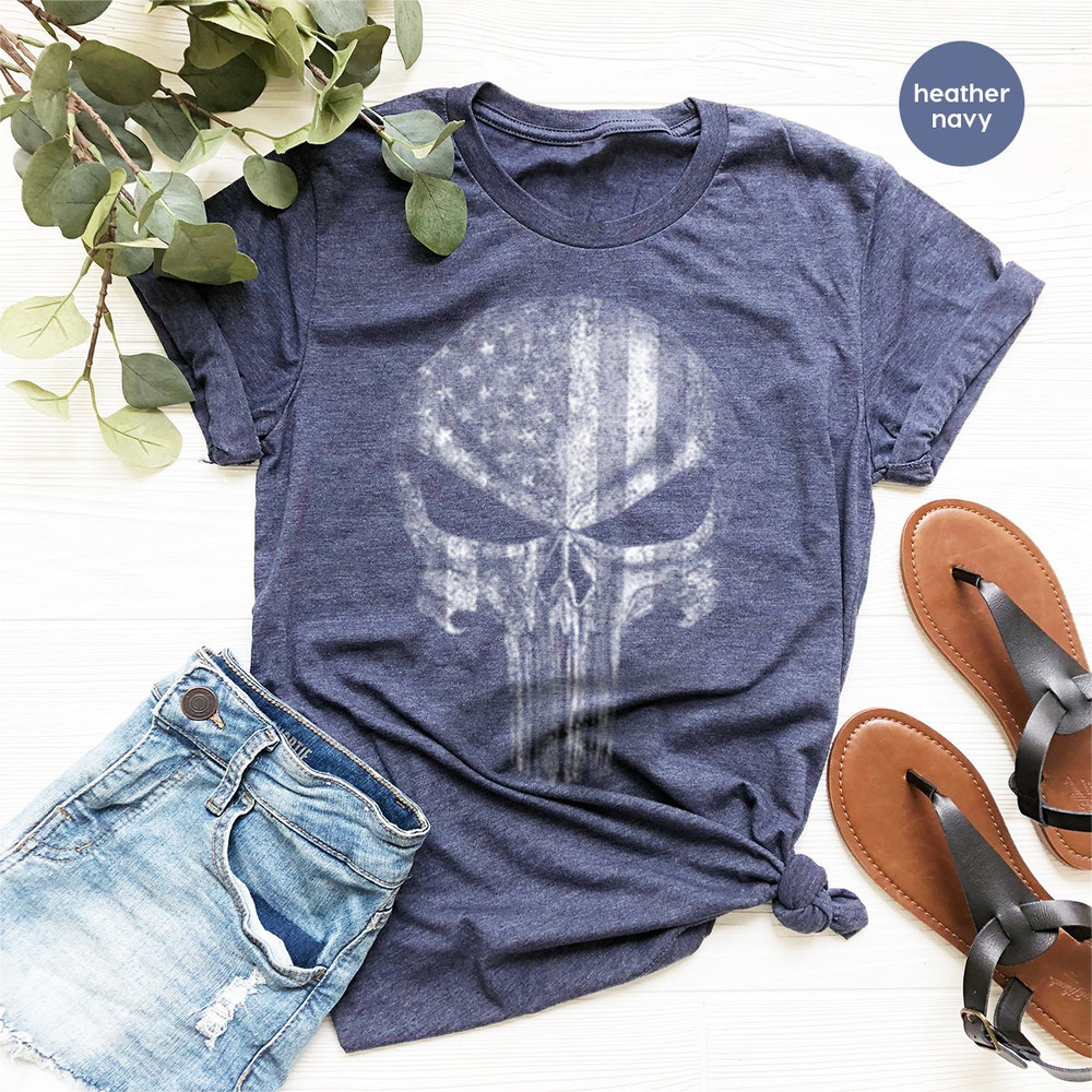 American Flag Skull Shirt, USA Flag T Shirt, Patriotic Shirt, 4th Of July Shirt, Military Veteran Shirt, Usa Army TShirt, Fourth of July Tee - 8.jpg