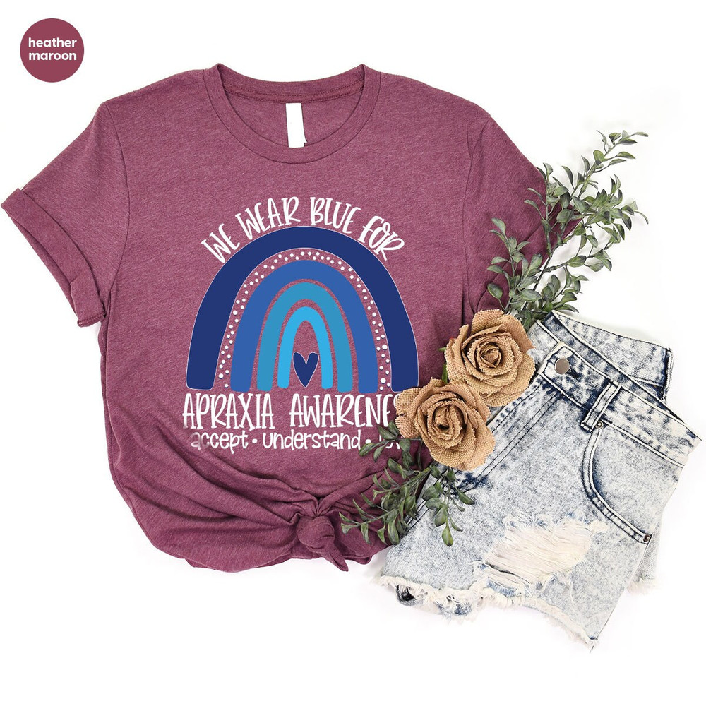 Apraxia Awareness Shirt, Apraxia Survivor Gift, Apraxia Shirt, We Wear Blue T-Shirt, Apraxia Support Graphic Tees, Apraxia Ribbon T-Shirt - 5.jpg