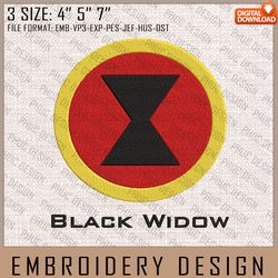 black widow embroidery files, marvel comics, movie inspired embroidery design, machine embroidery design