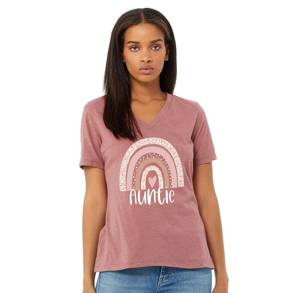 Auntie V-neck Shirt, Auntie Gift, Aunt Shirt, Gift for Auntie, Aunt Gift, Gift for Sister, Mothers Day Gift for Auntie, Auntie Birthday Gift - 5.jpg