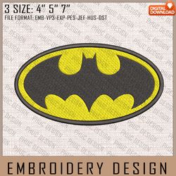 batman embroidery files, dc comics, movie inspired embroidery design, machine embroidery design