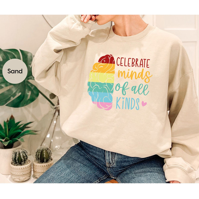 Autism Shirt, Neurodiversity Crewneck Sweatshirt, Celebrate Minds of All Kinds T-Shirt, Autism Awareness Tees, Neurodiverstiy Gift - 7.jpg