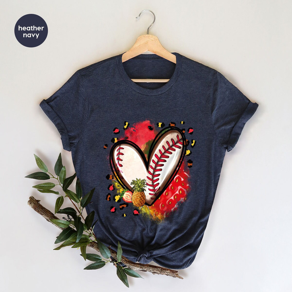 Baseball Heart Shirt, Baseball Gifts, Summer Graphic Tees, Gift for Her, Sports Mom T Shirt, Baseball Sister Clothing, Baseball Aunt Outfit - 4.jpg