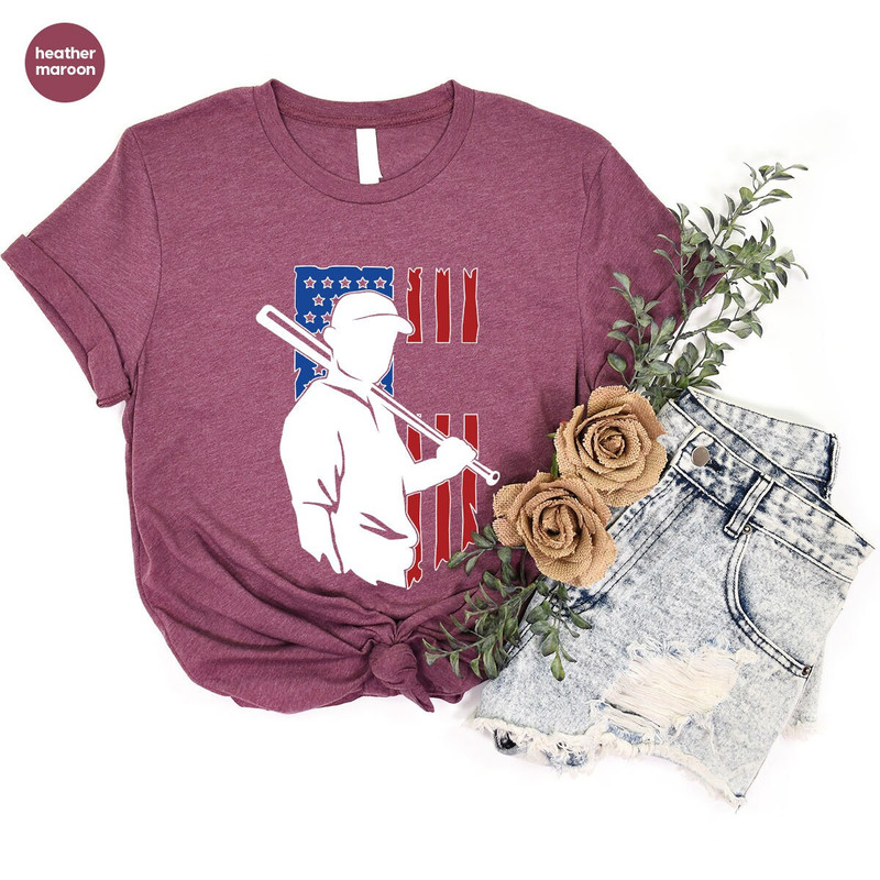 Baseball Shirts, USA Flag Graphic Tees, Trendy Sports Outfit, Cool Baseball Player TShirt, Baseball Dad Clothing, Birthday Gift for American - 3.jpg