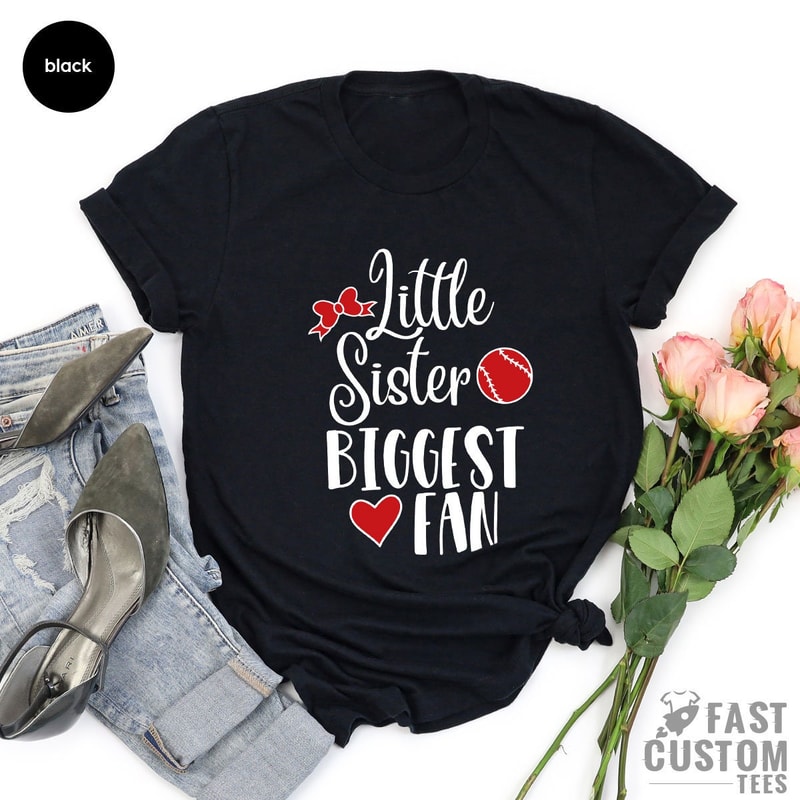 Baseball Sister T-shirt, Sister Biggest Fan Shirt, Softball Sister T-Shirt, Baseball Girl T Shirt, Softball Girl Tee, Match Day Shirt - 4.jpg