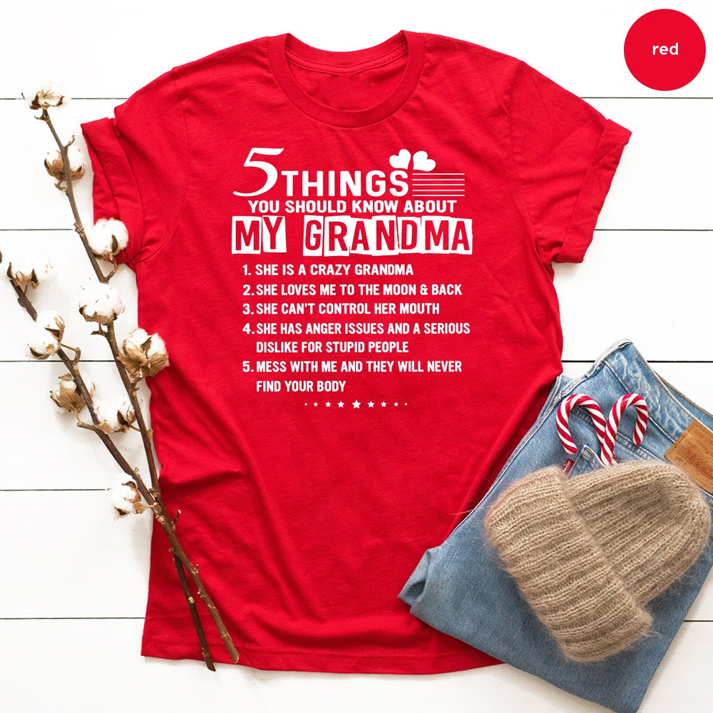 Best Grandma T Shirt, Grandkids Shirt, Five Things About My Grandma Shirt,  Gift For Grandma, Grandma T Shirt, Nana Shirt - 7.jpg
