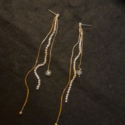 Bridal long crystal chain tassels earrings. Wedding sparkly Korean earrings earrings. Gift for woman..
