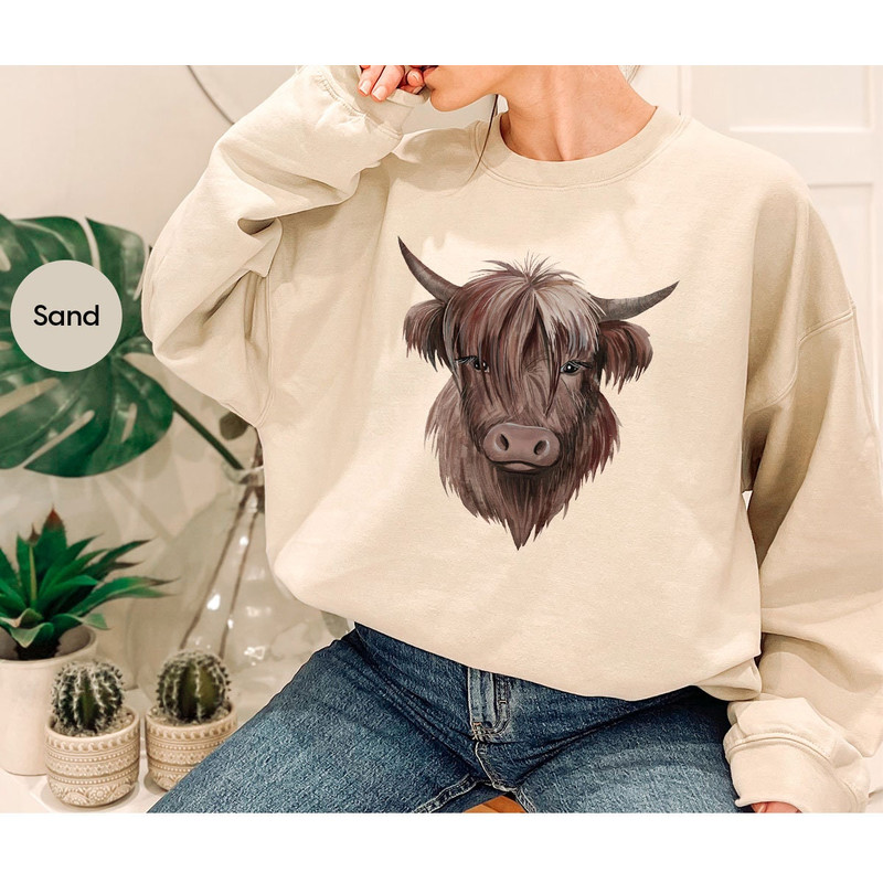 Bull T-Shirt, Western Shirt, Girl Crewneck Sweatshirt, Bull Graphic Tees, Retro Southern Shirt, Gift for Her, Country Clothing - 7.jpg