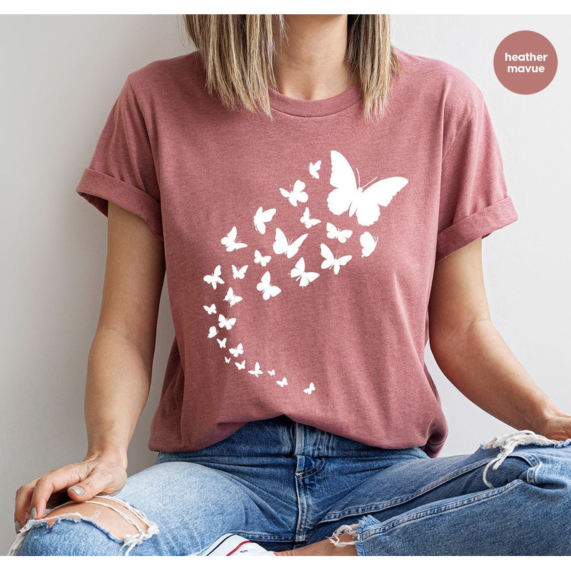 Butterfly Shirt, Shirts for Women, Butterfly Crewneck Sweatshirt, Minimalist Shirts, Gift for Her, Animal Graphic Tees, Mothers Day Gift - 1.jpg
