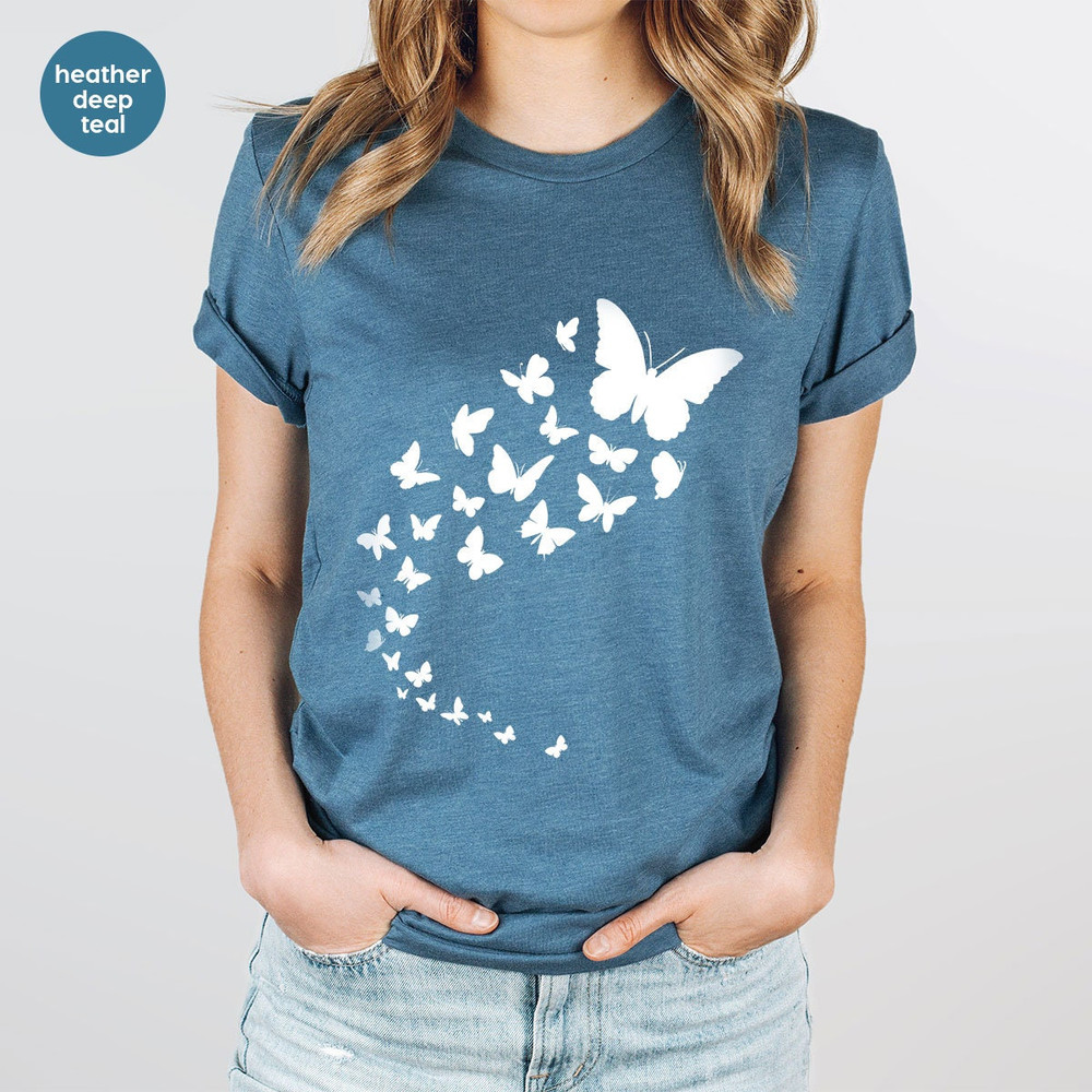 Butterfly Shirt, Shirts for Women, Butterfly Crewneck Sweatshirt, Minimalist Shirts, Gift for Her, Animal Graphic Tees, Mothers Day Gift - 2.jpg