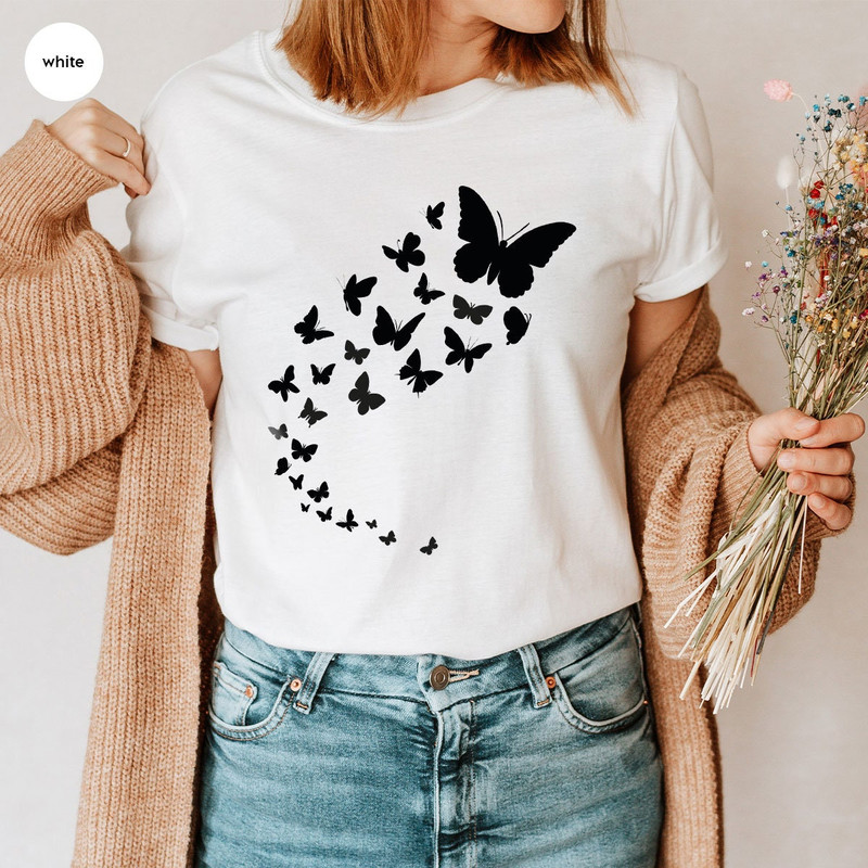 Butterfly Shirt, Shirts for Women, Butterfly Crewneck Sweatshirt, Minimalist Shirts, Gift for Her, Animal Graphic Tees, Mothers Day Gift - 4.jpg