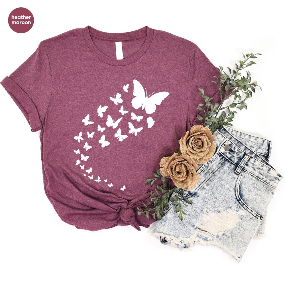 Butterfly Shirt, Shirts for Women, Butterfly Crewneck Sweatshirt, Minimalist Shirts, Gift for Her, Animal Graphic Tees, Mothers Day Gift - 5.jpg