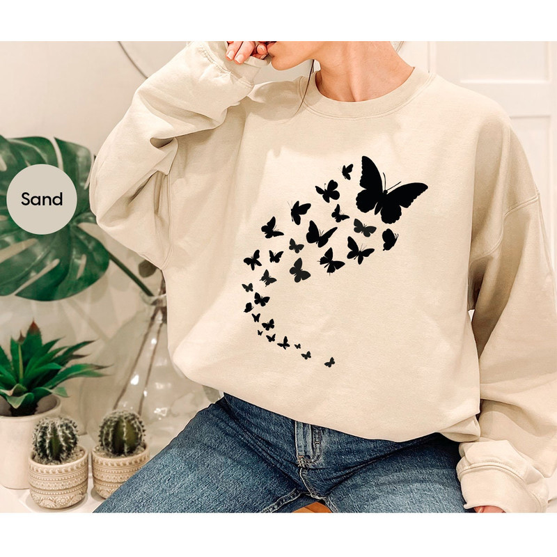 Butterfly Shirt, Shirts for Women, Butterfly Crewneck Sweatshirt, Minimalist Shirts, Gift for Her, Animal Graphic Tees, Mothers Day Gift - 7.jpg