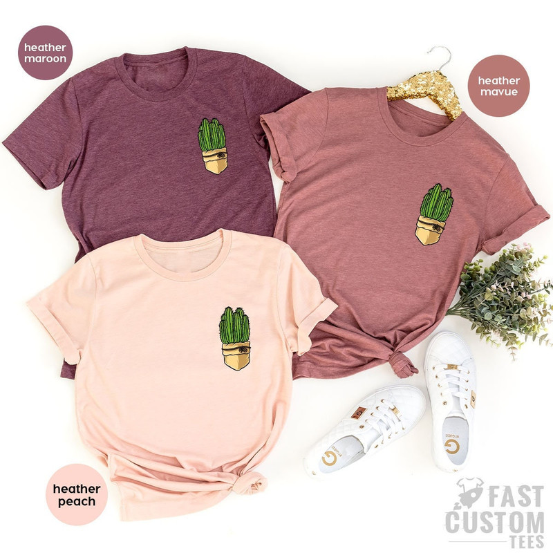 Cactus Pocket Shirt, Cactus Lover Gift, Cute Cactus Kids Shirt, Cactus Toddler Shirt, Cactus Birthday Gift, Women's Cactus Shirt - 1.jpg