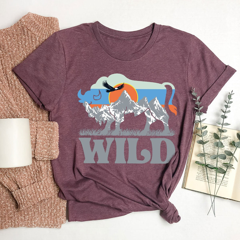 Camping Shirt, Nature TShirt, Eagle Graphic Tees, Mountain TShirt, Buffalo TShirt, Wild Shirt, Hiking Tee, Adventure Tshirt, Camper Shirt - 5.jpg