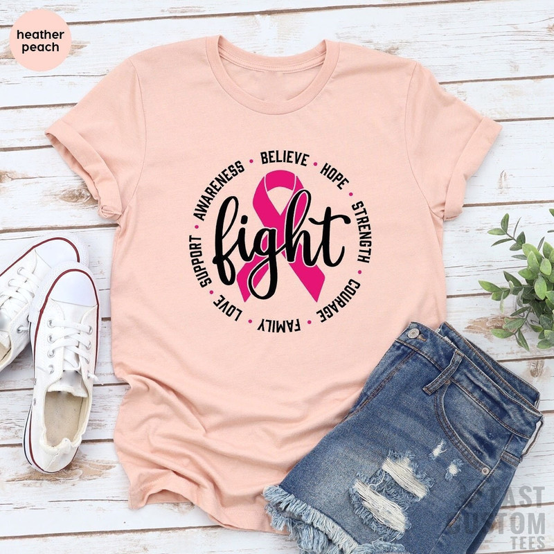 Cancer Awareness T-Shirt, Breast Cancer Shirt, Her Fight Is Our Fight Shirt, Cancer Support Shirt, Cancer Ribbon Tee, Motivational T Shirt - 2.jpg