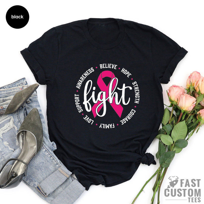 Cancer Awareness T-Shirt, Breast Cancer Shirt, Her Fight Is Our Fight Shirt, Cancer Support Shirt, Cancer Ribbon Tee, Motivational T Shirt - 4.jpg
