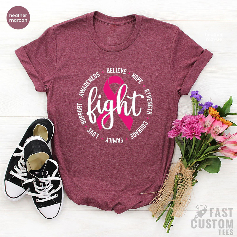Cancer Awareness T-Shirt, Breast Cancer Shirt, Her Fight Is Our Fight Shirt, Cancer Support Shirt, Cancer Ribbon Tee, Motivational T Shirt - 5.jpg