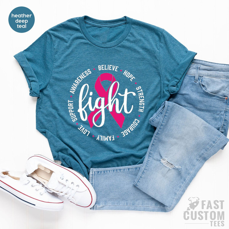 Cancer Awareness T-Shirt, Breast Cancer Shirt, Her Fight Is Our Fight Shirt, Cancer Support Shirt, Cancer Ribbon Tee, Motivational T Shirt - 7.jpg