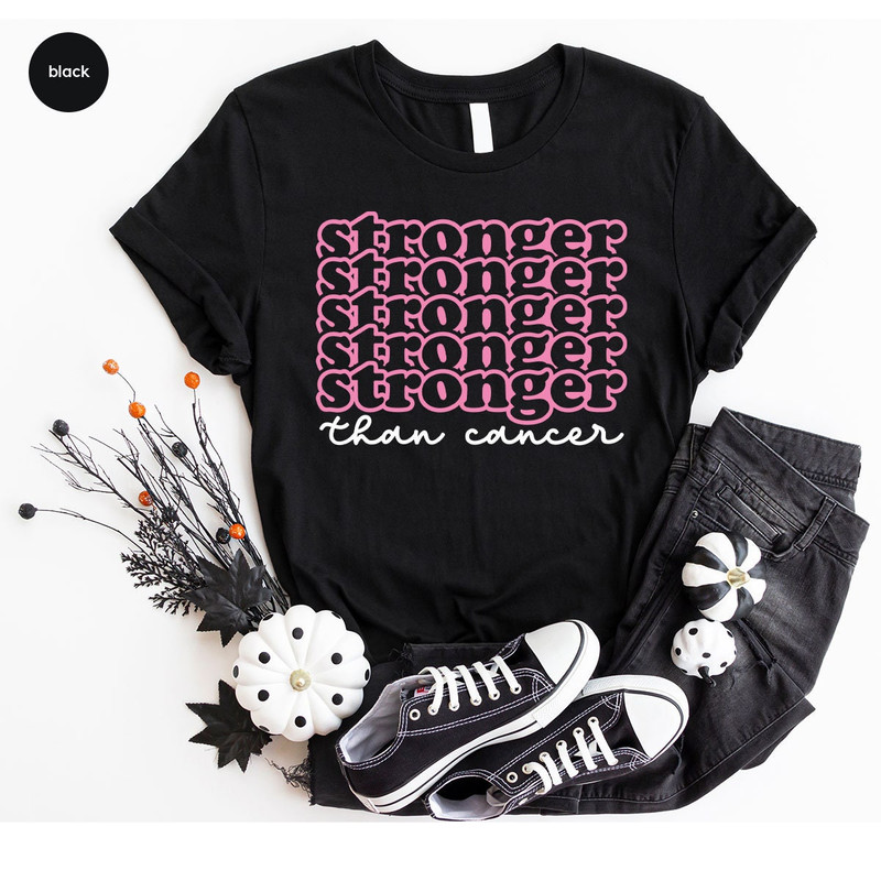 Cancer T Shirts, Breast Cancer Gifts, Stronger than Cancer T-Shirt, Cancer Survivor Gift, Breast Cancer Survivor Shirt, Cancer Support Shirt - 6.jpg