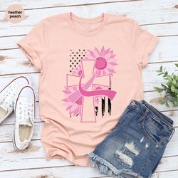 cancer warrior gift, faith shirt, breast cancer graphic tees, christian t shirt, cancer ribbon tee, bible verse clothing