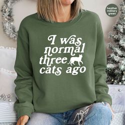cat mom hoodie, funny gifts for cat mom, cat sweatshirt, cat long sleeve shirt, cat dad crewneck sweatshirt, funny cat o