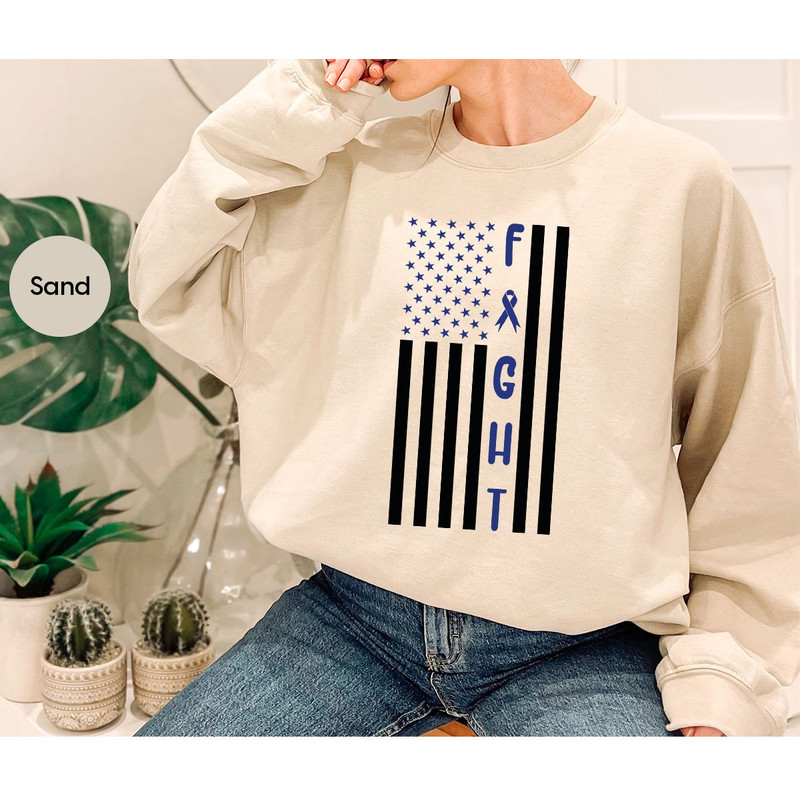 Colon Cancer Hoodies and Sweaters, Cancer Survivor, Colorectal Cancer Sweatshirt, Colon Cancer Awareness Long Sleeve Shirt, Cancer Support - 3.jpg