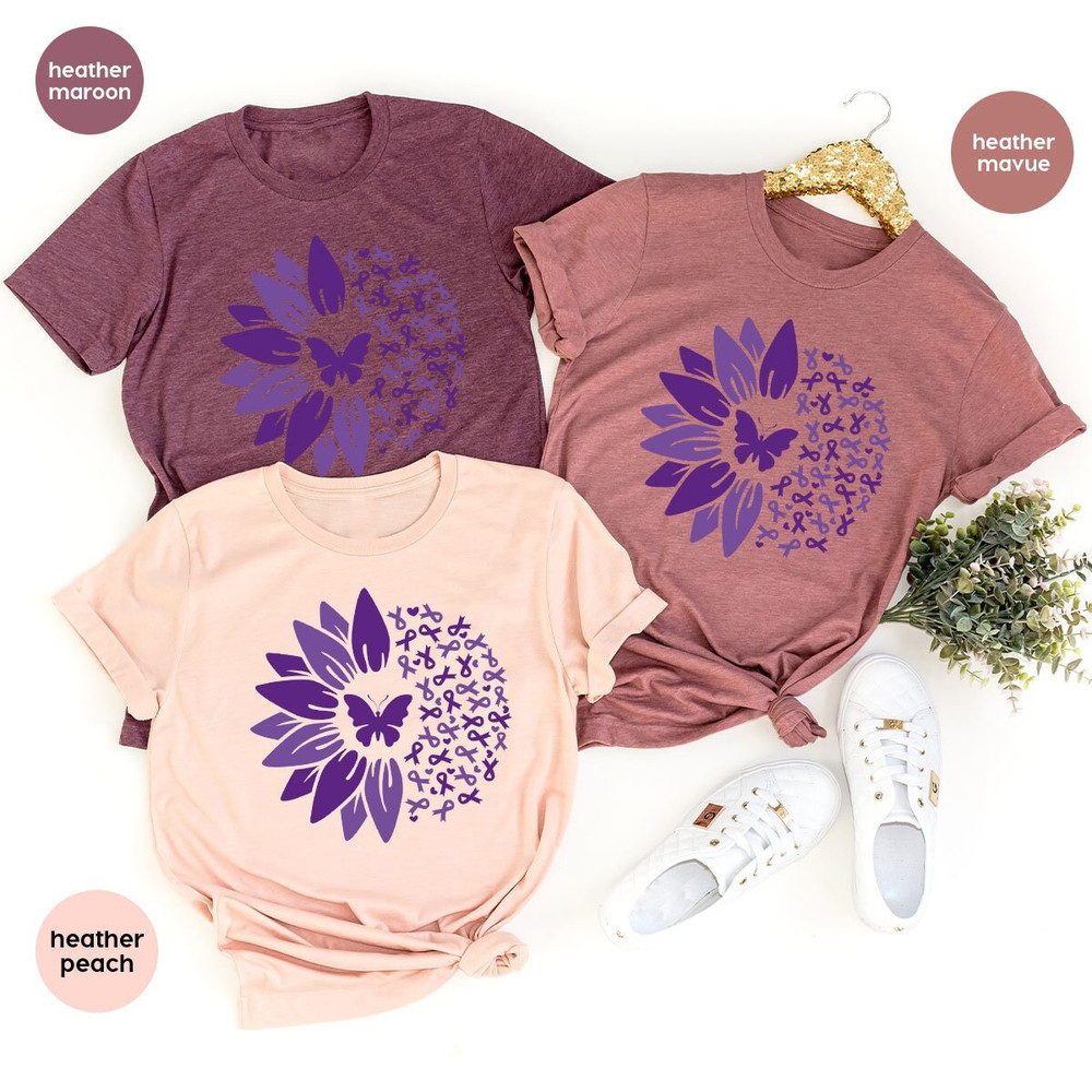 Crohns Disease Sunflower T-Shirt, Crohns Disease Survivor Gift, Crohns Disease Awareness Month, Butterfly Graphic Tees, Invisible Illness - 1.jpg