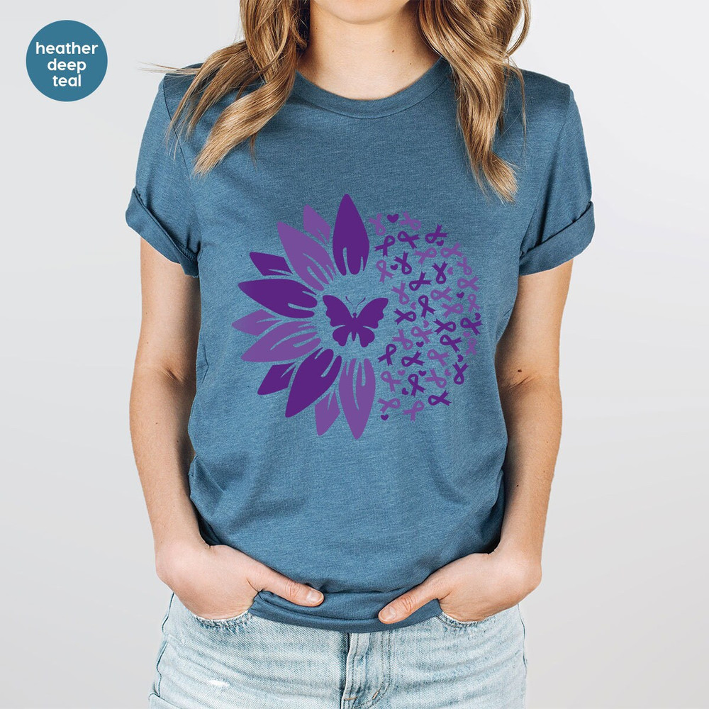 Crohns Disease Sunflower T-Shirt, Crohns Disease Survivor Gift, Crohns Disease Awareness Month, Butterfly Graphic Tees, Invisible Illness - 3.jpg