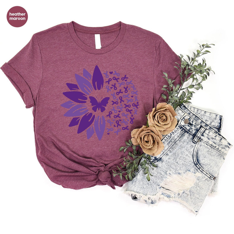 Crohns Disease Sunflower T-Shirt, Crohns Disease Survivor Gift, Crohns Disease Awareness Month, Butterfly Graphic Tees, Invisible Illness - 4.jpg