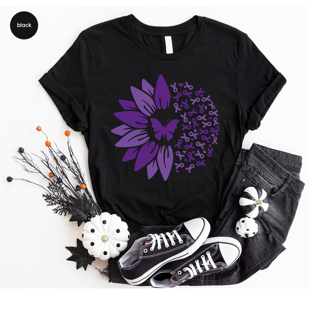 Crohns Disease Sunflower T-Shirt, Crohns Disease Survivor Gift, Crohns Disease Awareness Month, Butterfly Graphic Tees, Invisible Illness - 6.jpg