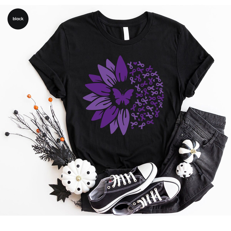 Crohns Disease Sunflower T-Shirt, Crohns Disease Survivor Gift, Crohns Disease Awareness Month, Butterfly Graphic Tees, Invisible Illness - 6.jpg