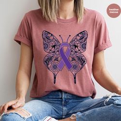 crohns disease survivor shirt, butterfly graphic tees, crohns disease ribbon shirt, awareness gifts, crohns disease warr