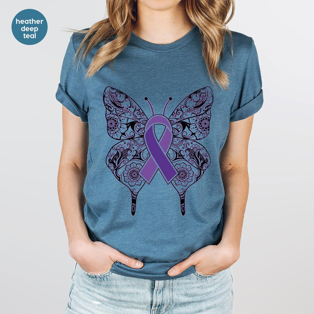 Crohns Disease Survivor Shirt, Butterfly Graphic Tees, Crohns Disease Ribbon Shirt, Awareness Gifts, Crohns Disease Warrior Shirt - 3.jpg