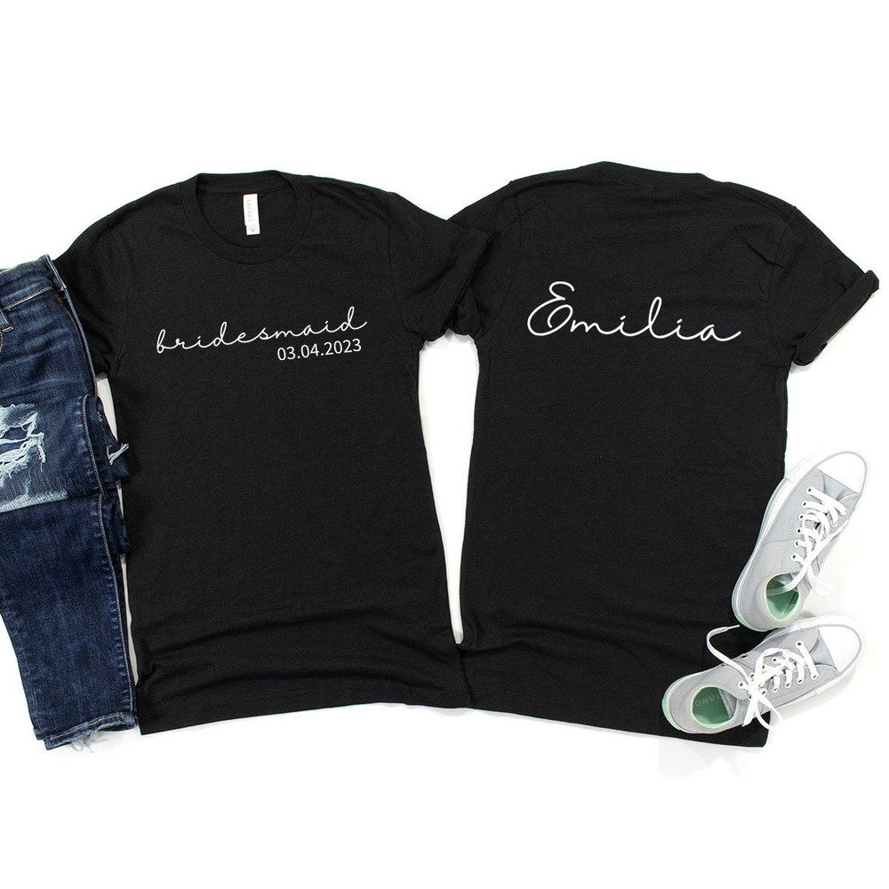 Custom Bridesmaid Shirts, Bridesmaid Gifts, Personalized Bachelorette Shirts, Bride Shirt, Wedding Sweatshirt, Bachelorette Party T-Shirt - 5.jpg