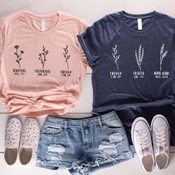 custom christian shirts, christian gifts, personalized gifts, bible verse shirt, flower graphic tees, shirts for women,