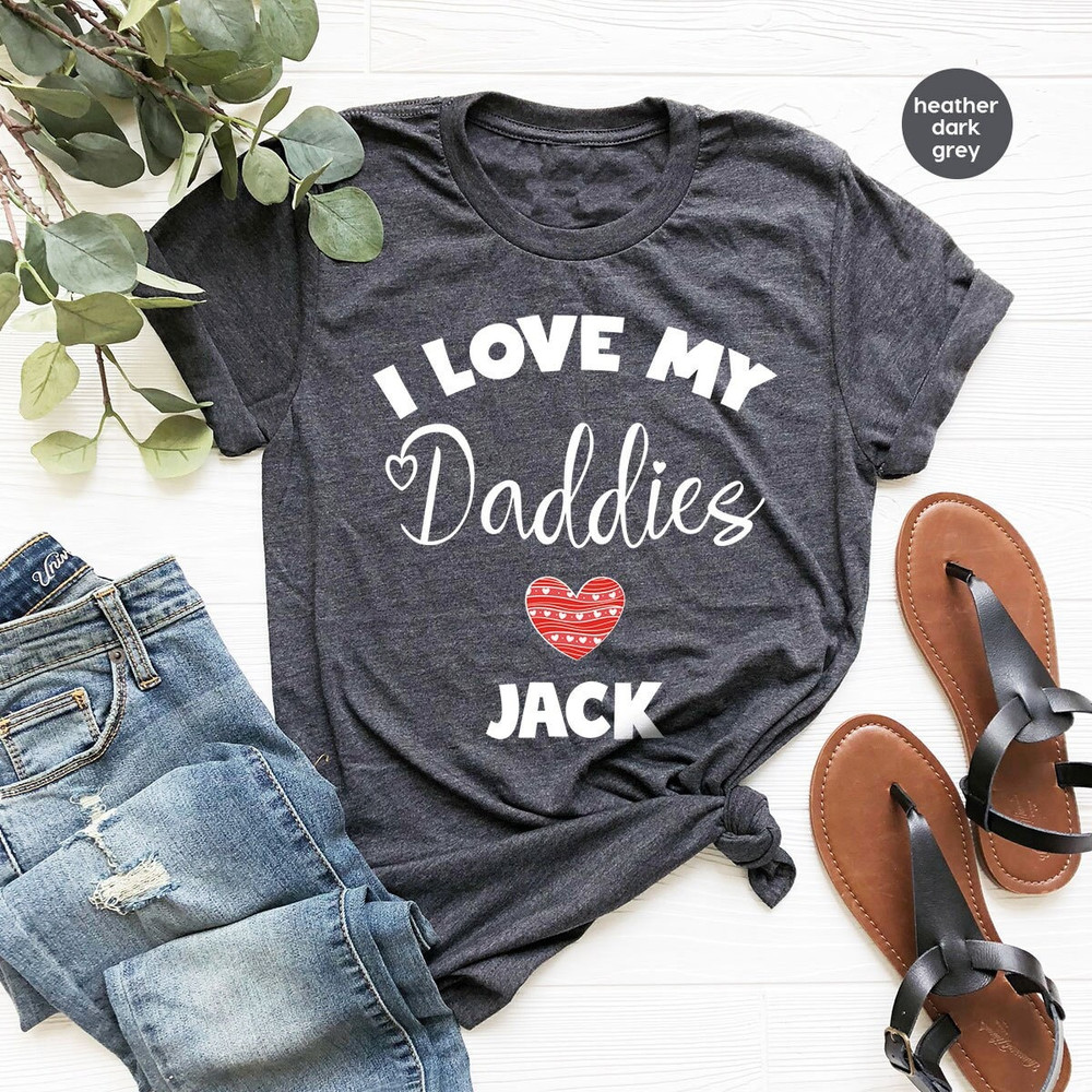 Custom Fathers Day Gifts, Personalized Gay Dads Toddler Shirt, Trendy Daddy Gifts, Daddy Outfit, LGBTQ Gift, I Love My Daddies Shirt - 1.jpg