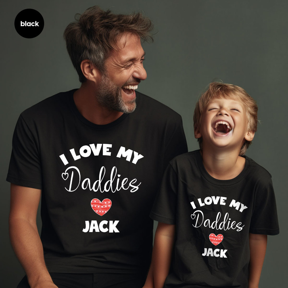 Custom Fathers Day Gifts, Personalized Gay Dads Toddler Shirt, Trendy Daddy Gifts, Daddy Outfit, LGBTQ Gift, I Love My Daddies Shirt - 2.jpg