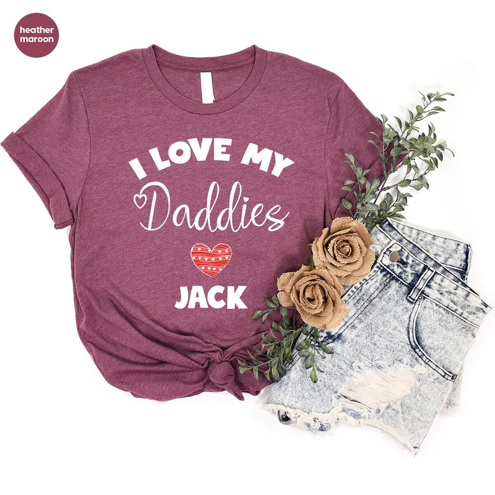 Custom Fathers Day Gifts, Personalized Gay Dads Toddler Shirt, Trendy Daddy Gifts, Daddy Outfit, LGBTQ Gift, I Love My Daddies Shirt - 6.jpg