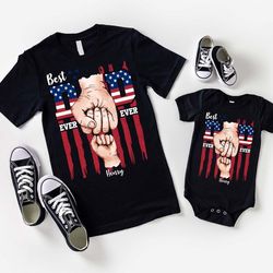 custom fathers shirt, personalized gifts for dad, fathers day gifts, patriotic graphic tees, matching dad and kids shirt
