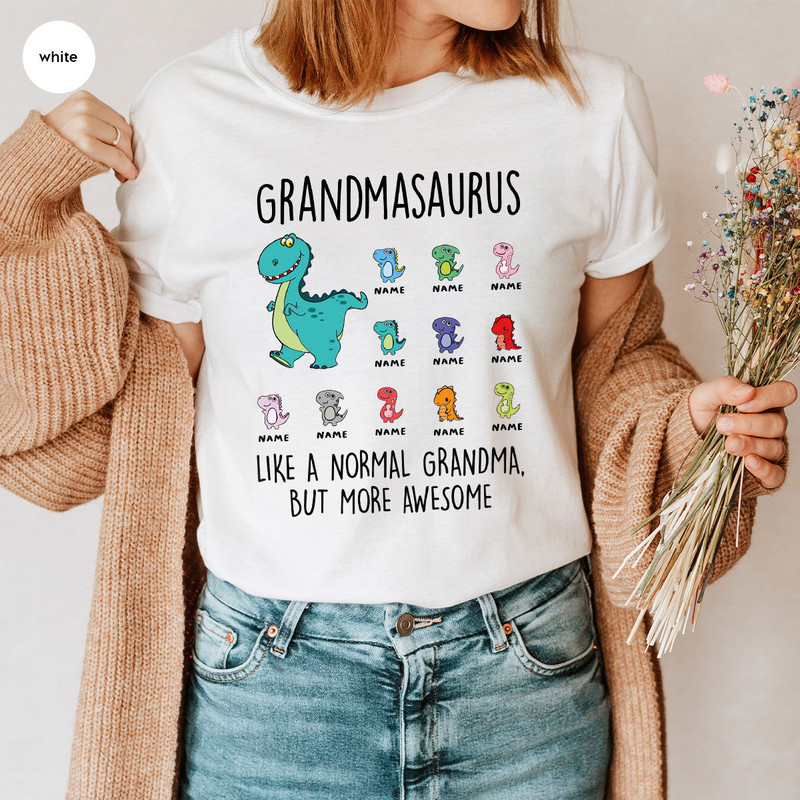 Custom Grandma T-Shirt, Personalized Grandma Gifts, Funny Grandmasaurus Shirt, Mothers Day Shirt, New Grandma Gift, Great Grandma Gifts - 4.jpg