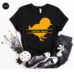 custom kids easter tshirts, customized easter sweatshirt, personalized gift, easter chick clothes, cute chick graphic te