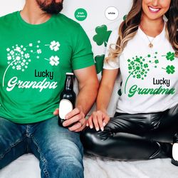 custom st patricks day shirts, personalized gift, grandma gifts, lucky grandma shirts, grandpa t-shirt, matching sweatsh