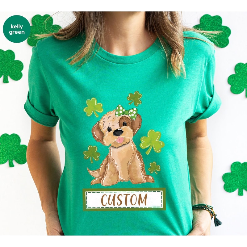 Customized St Patricks Day Shirt, Cute Shirt, Personalized Irish T-Shirt, Four Leaf Clover Shirt, Gift for Her, Graphic Tees, Shamrock Shirt - 3.jpg