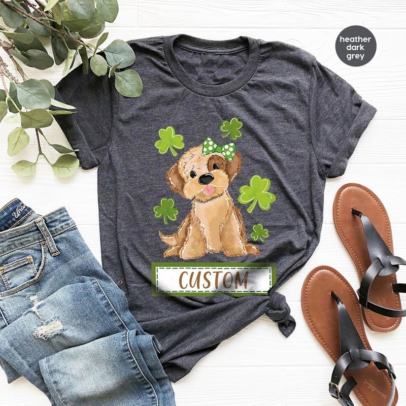 Customized St Patricks Day Shirt, Cute Shirt, Personalized Irish T-Shirt, Four Leaf Clover Shirt, Gift for Her, Graphic Tees, Shamrock Shirt - 4.jpg