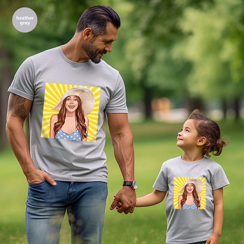 Customized Your Photo T-Shirt, Personalized Gifts, Portrait from Photo T-Shirt, Gift for Her, Custom Birthday Gifts, Cartoon Portrait Outfit - 3.jpg