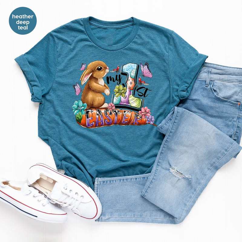 Cute Easter Bunny T-Shirt, Kids Easter Day Shirt, Easter Eggs Crewneck Sweatshirt, Easter Gifts, Graphic Tees, Gifts for Him, Gifts for Her - 3.jpg