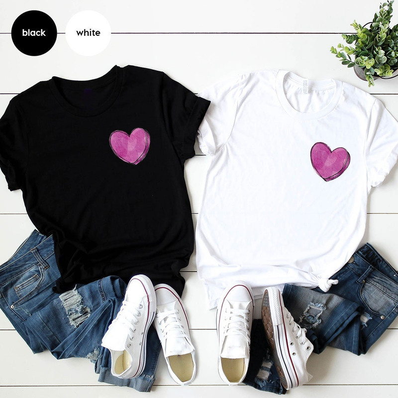 Cute Heart Pocket Tee, Valentines Day T-Shirt, Valentines Gifts, Pocket Shirts for Women, Heart Graphic Tees, Girlfriend Gift, Gifts for Her - 1.jpg