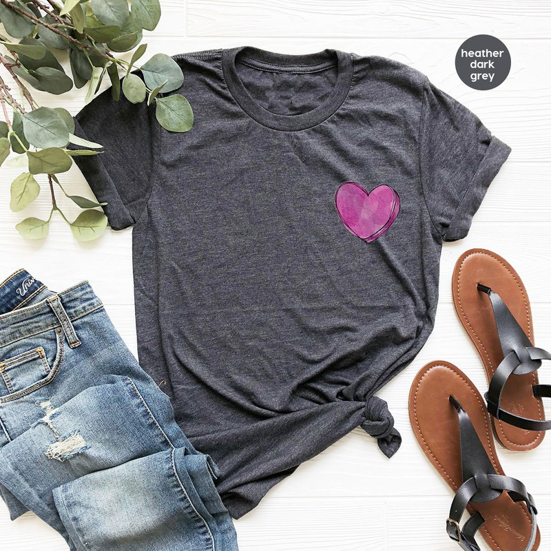 Cute Heart Pocket Tee, Valentines Day T-Shirt, Valentines Gifts, Pocket Shirts for Women, Heart Graphic Tees, Girlfriend Gift, Gifts for Her - 2.jpg