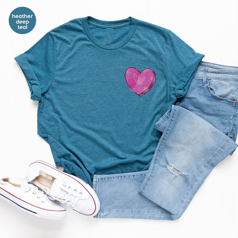 Cute Heart Pocket Tee, Valentines Day T-Shirt, Valentines Gifts, Pocket Shirts for Women, Heart Graphic Tees, Girlfriend Gift, Gifts for Her - 3.jpg